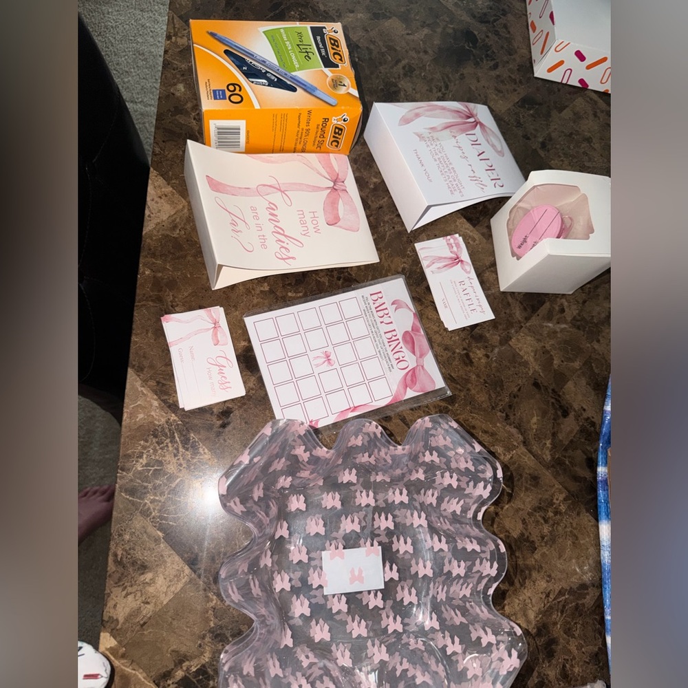 Leftover baby shower items